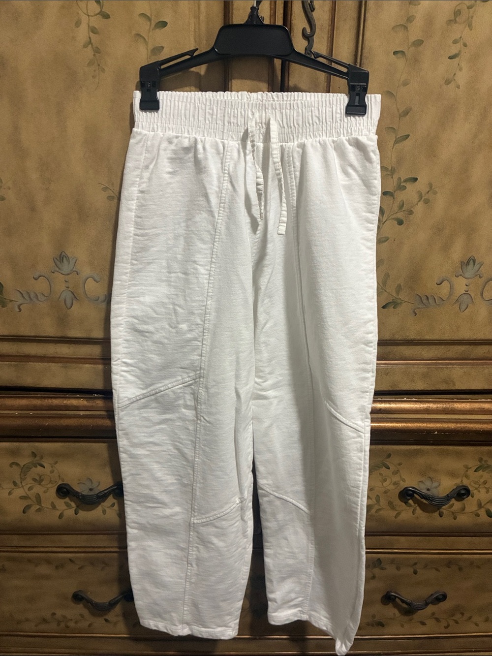 Zara White Elastic-Waist Jogger Pants